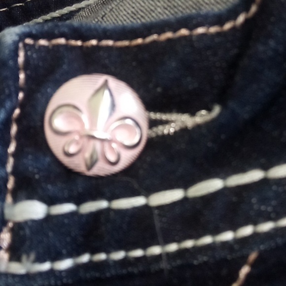 Rock Revival Women's 26 Dark Wash Skinny Jeans Amy Bejeweled Distressed NWOT - Picture 7 of 13